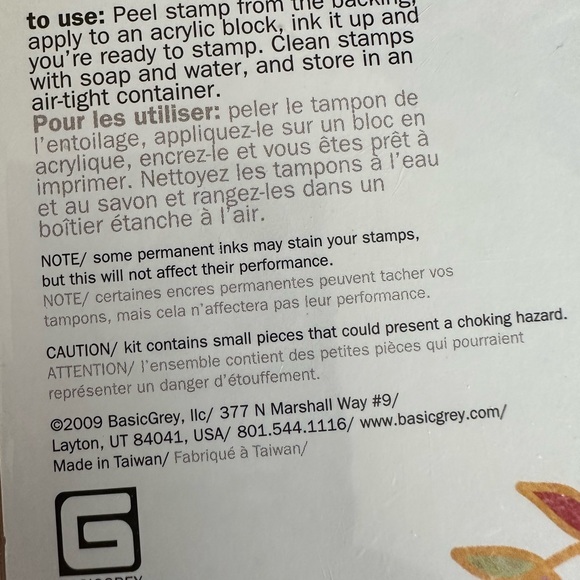 BASIC GREY Amour Stamp Set, Vintage, NIP - Picture 2 of 2